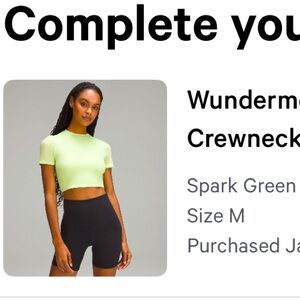 Lululemon wondermost ultra soft nulu crew crop top